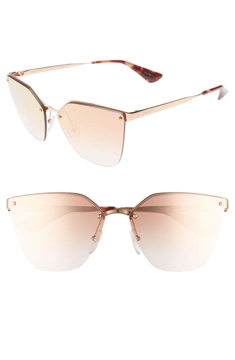 prada 63mm mirrored gradient oversize sunglasses